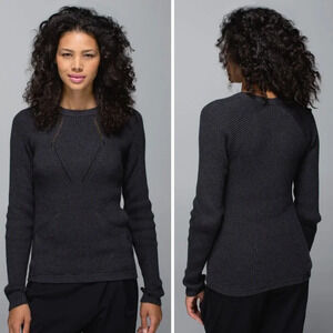 Lululemon The Sweater The Better Heathered Black Gray - 27449